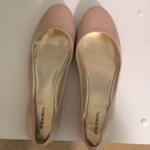 Cream patent leather flats